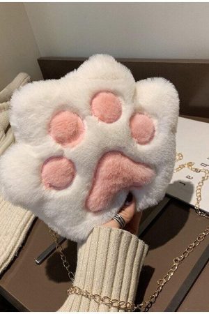 Quick Outfits, Modest Fashion Outfits Ideas Kawaii Plush Paw Crossbody Bag
