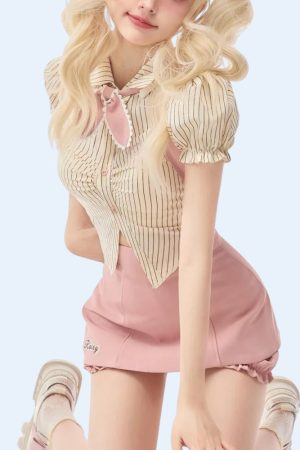 Quick Outfits, Modest Fashion Outfits Ideas Kawaii Shirt & Skort Two Piece Set