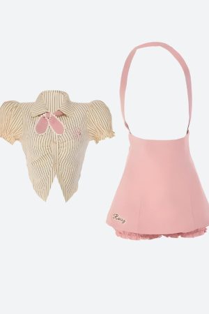 Quick Outfits, Modest Fashion Outfits Ideas Kawaii Shirt & Skort Two Piece Set