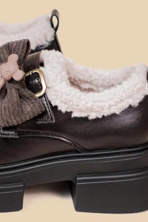Quick Outfits, Modest Fashion Outfits Ideas Kawaii Teddy Bear Platform Oxford Shoes