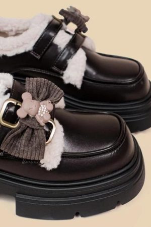 Quick Outfits, Modest Fashion Outfits Ideas Kawaii Teddy Bear Platform Oxford Shoes
