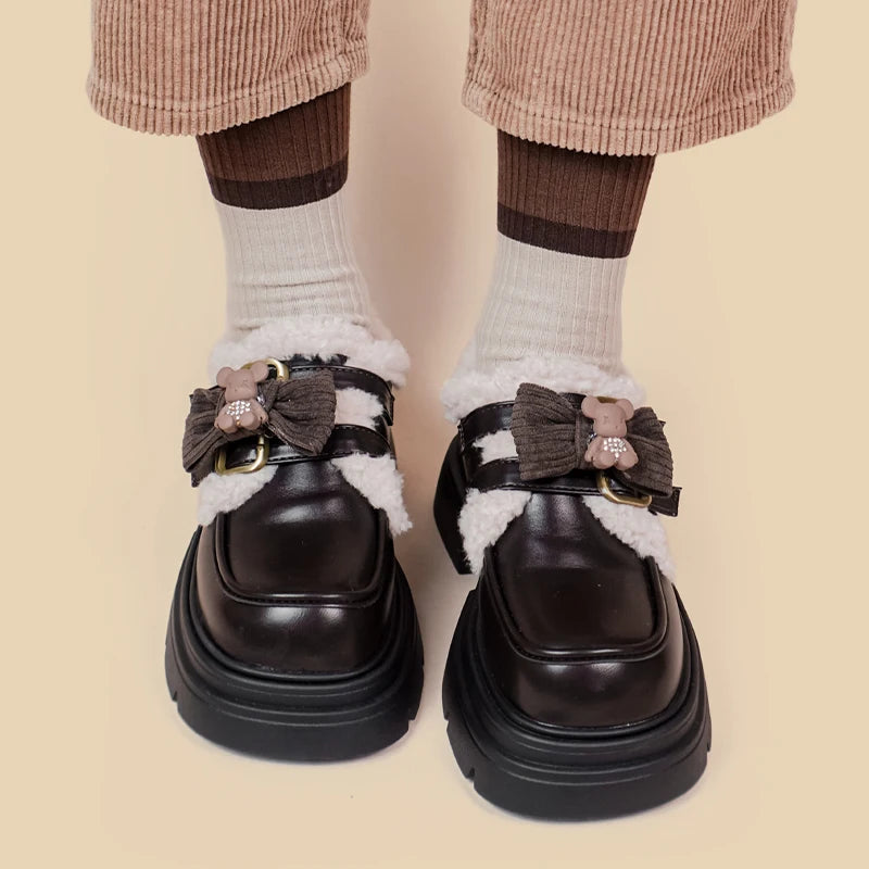 Quick Outfits, Modest Fashion Outfits Ideas Kawaii Teddy Bear Platform Oxford Shoes Quick Outfits, Modest Fashion Outfits Ideas Kawaii Teddy Bear Platform Oxford Shoes