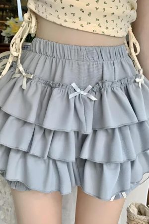 Quick Outfits, Modest Fashion Outfits Ideas Kawaii Top & Ruffled Mini Skirt Two Piece Set