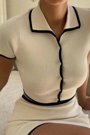 Quick Outfits, Modest Fashion Outfits Ideas Knitted Cardigan & Mini Skirt Two Piece Set