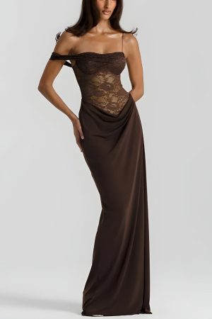 Quick Outfits, Modest Fashion Outfits Ideas Lace Bodice Maxi Dress