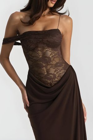 Quick Outfits, Modest Fashion Outfits Ideas Lace Bodice Maxi Dress