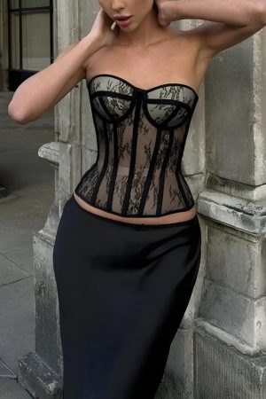 Quick Outfits, Modest Fashion Outfits Ideas Lace Corset Top