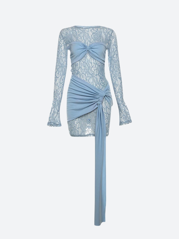 Quick Outfits, Modest Fashion Outfits Ideas Lace Ruched Mini Dress Quick Outfits, Modest Fashion Outfits Ideas Lace Ruched Mini Dress