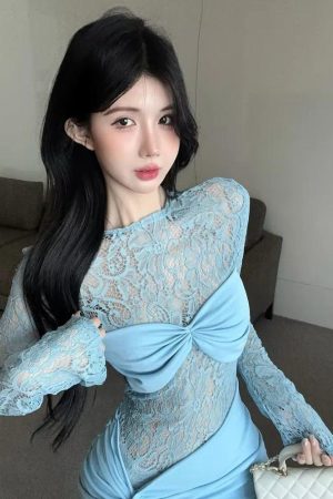 Quick Outfits, Modest Fashion Outfits Ideas Lace Ruched Mini Dress