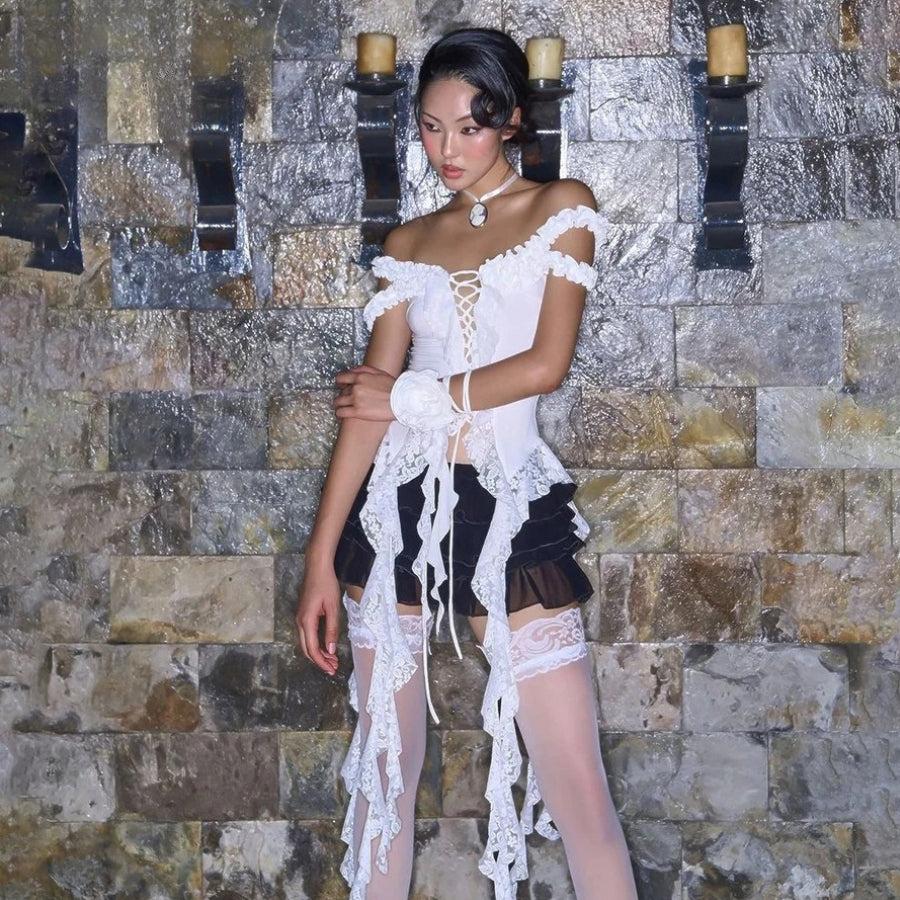 Quick Outfits, Modest Fashion Outfits Ideas Lace Ruffled Top Quick Outfits, Modest Fashion Outfits Ideas Lace Ruffled Top