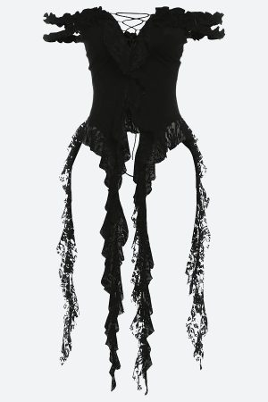 Quick Outfits, Modest Fashion Outfits Ideas Lace Ruffled Top