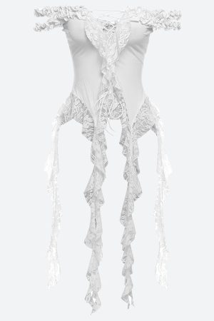 Quick Outfits, Modest Fashion Outfits Ideas Lace Ruffled Top