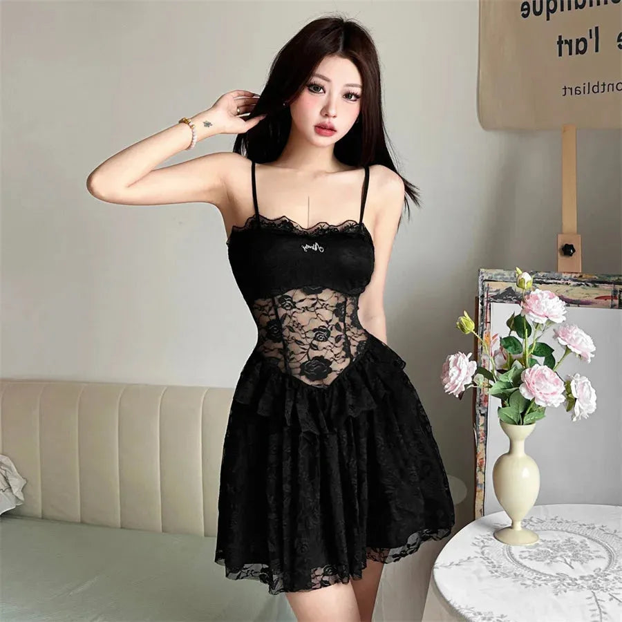 Quick Outfits, Modest Fashion Outfits Ideas Lace Sheer Mini Dress Quick Outfits, Modest Fashion Outfits Ideas Lace Sheer Mini Dress