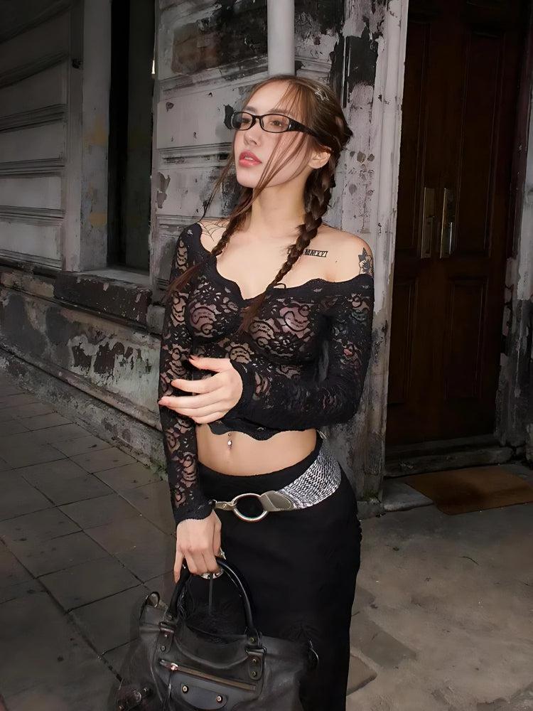 Quick Outfits, Modest Fashion Outfits Ideas Lace Sheer Off Shoulder Top Quick Outfits, Modest Fashion Outfits Ideas Lace Sheer Off Shoulder Top