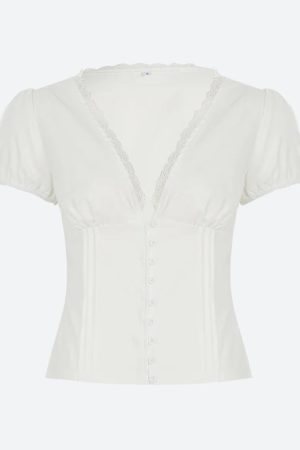 Quick Outfits, Modest Fashion Outfits Ideas Lace Trim Button Up Shirt