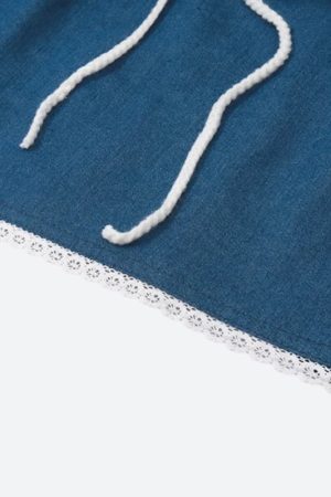 Quick Outfits, Modest Fashion Outfits Ideas Lace Trim Denim Tube Top