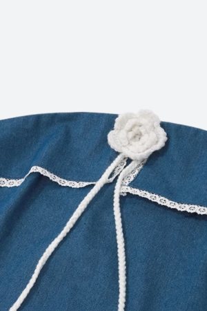 Quick Outfits, Modest Fashion Outfits Ideas Lace Trim Denim Tube Top