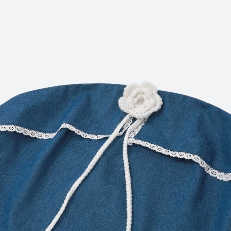 Quick Outfits, Modest Fashion Outfits Ideas Lace Trim Denim Tube Top Quick Outfits, Modest Fashion Outfits Ideas Lace Trim Denim Tube Top