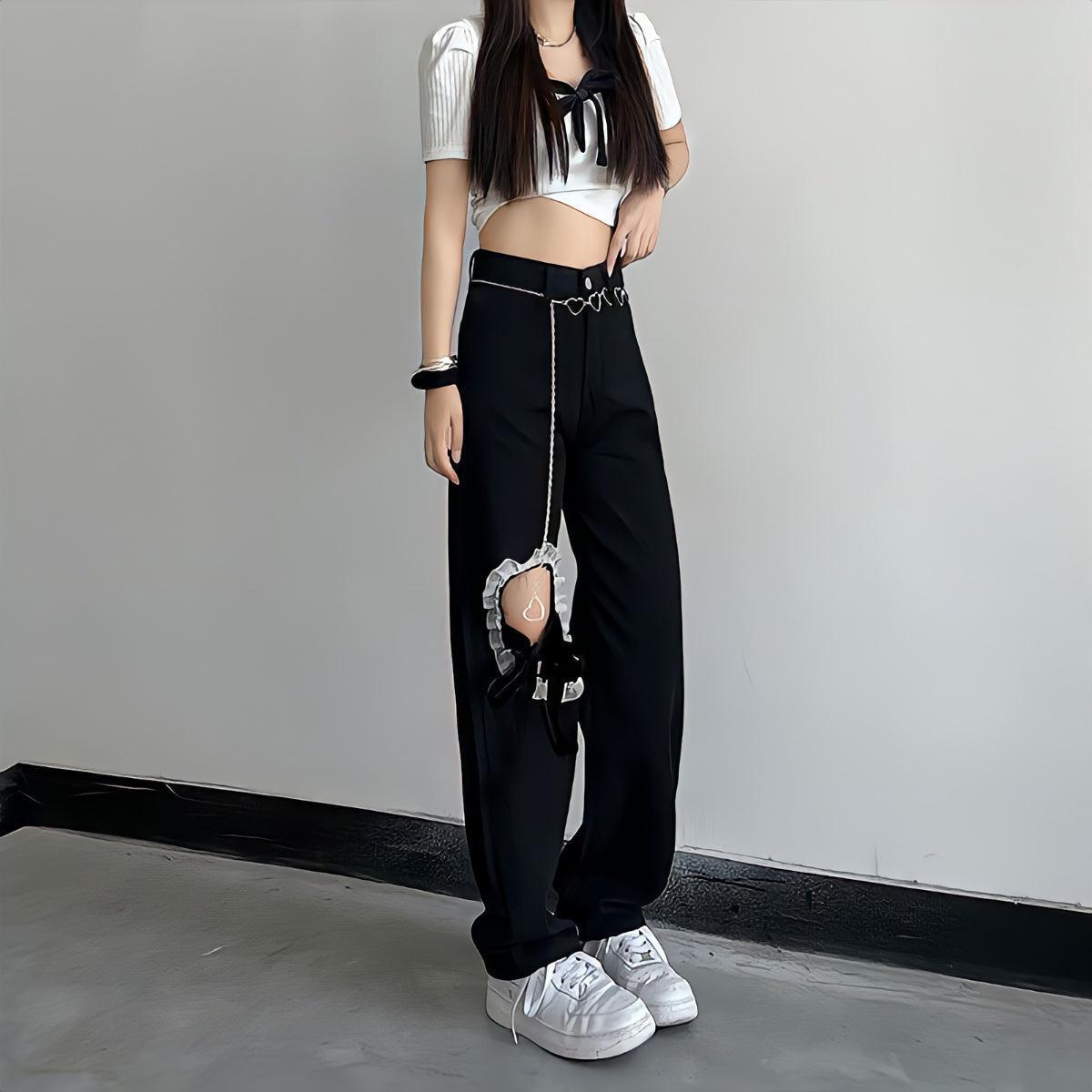 Quick Outfits, Modest Fashion Outfits Ideas Lace Up Knee Washed Jeans Quick Outfits, Modest Fashion Outfits Ideas Lace Up Knee Washed Jeans