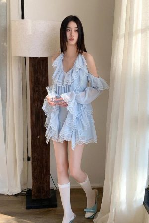 Quick Outfits, Modest Fashion Outfits Ideas Layered Ruffled Mini Dress