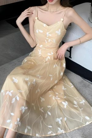 Quick Outfits, Modest Fashion Outfits Ideas Leaves Mesh Midi Dress