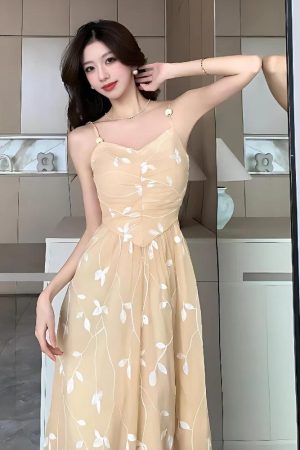 Quick Outfits, Modest Fashion Outfits Ideas Leaves Mesh Midi Dress