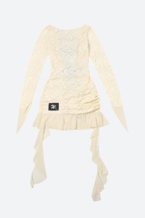 Quick Outfits, Modest Fashion Outfits Ideas Lemon Lace Backless Mini Dress