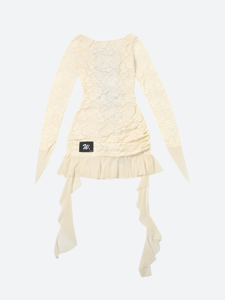 Quick Outfits, Modest Fashion Outfits Ideas Lemon Lace Backless Mini Dress Quick Outfits, Modest Fashion Outfits Ideas Lemon Lace Backless Mini Dress