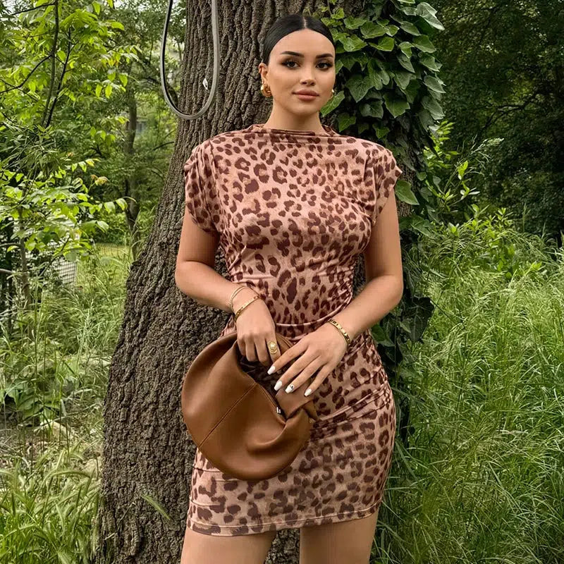 Quick Outfits, Modest Fashion Outfits Ideas Leopard Bodycon Mini Dress Quick Outfits, Modest Fashion Outfits Ideas Leopard Bodycon Mini Dress