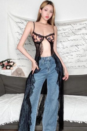 Quick Outfits, Modest Fashion Outfits Ideas Leopard Lace Bra Top