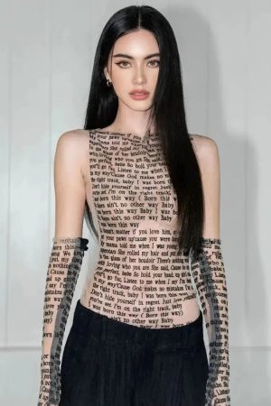 Quick Outfits, Modest Fashion Outfits Ideas Letter Printed Top with Gloves