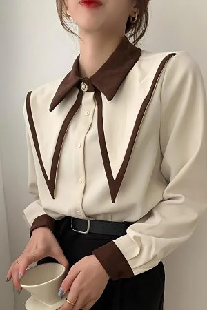 Quick Outfits, Modest Fashion Outfits Ideas Light Academia Contrast Shirt