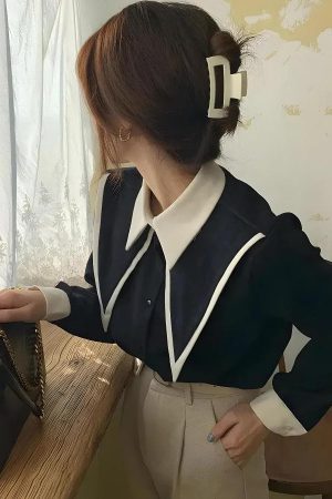 Quick Outfits, Modest Fashion Outfits Ideas Light Academia Contrast Shirt