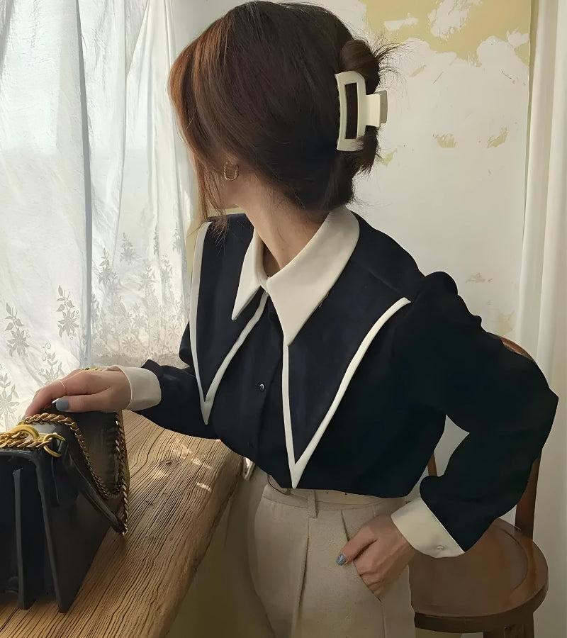 Quick Outfits, Modest Fashion Outfits Ideas Light Academia Contrast Shirt Quick Outfits, Modest Fashion Outfits Ideas Light Academia Contrast Shirt