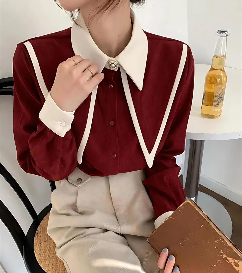 Quick Outfits, Modest Fashion Outfits Ideas Light Academia Contrast Shirt Quick Outfits, Modest Fashion Outfits Ideas Light Academia Contrast Shirt