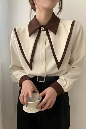 Quick Outfits, Modest Fashion Outfits Ideas Light Academia Contrast Shirt