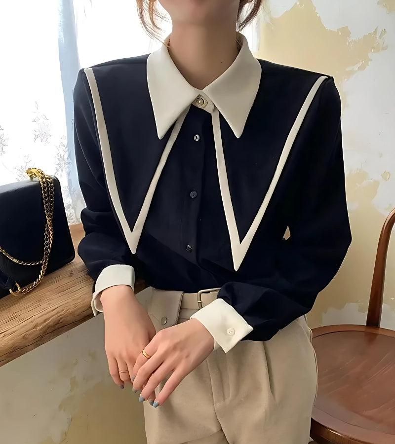 Quick Outfits, Modest Fashion Outfits Ideas Light Academia Contrast Shirt Quick Outfits, Modest Fashion Outfits Ideas Light Academia Contrast Shirt