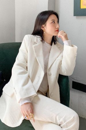 Quick Outfits, Modest Fashion Outfits Ideas Light Academia Corduroy Blazer