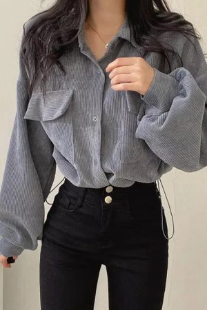 Quick Outfits, Modest Fashion Outfits Ideas Light Academia Cropped Corduroy Jacket