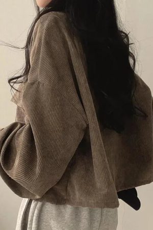 Quick Outfits, Modest Fashion Outfits Ideas Light Academia Cropped Corduroy Jacket