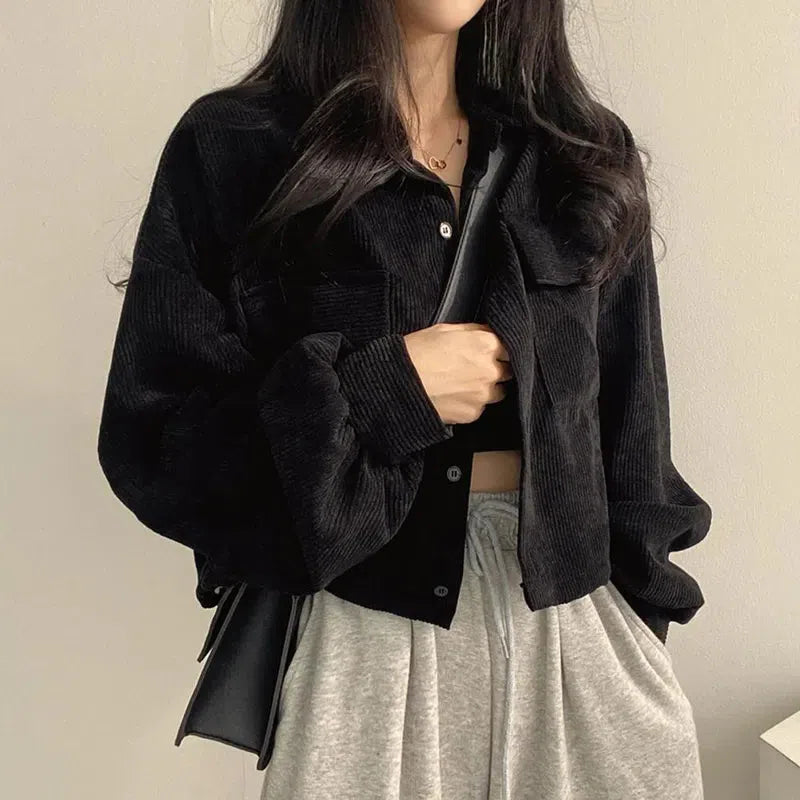Quick Outfits, Modest Fashion Outfits Ideas Light Academia Cropped Corduroy Jacket Quick Outfits, Modest Fashion Outfits Ideas Light Academia Cropped Corduroy Jacket