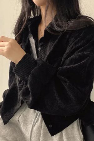 Quick Outfits, Modest Fashion Outfits Ideas Light Academia Cropped Corduroy Jacket