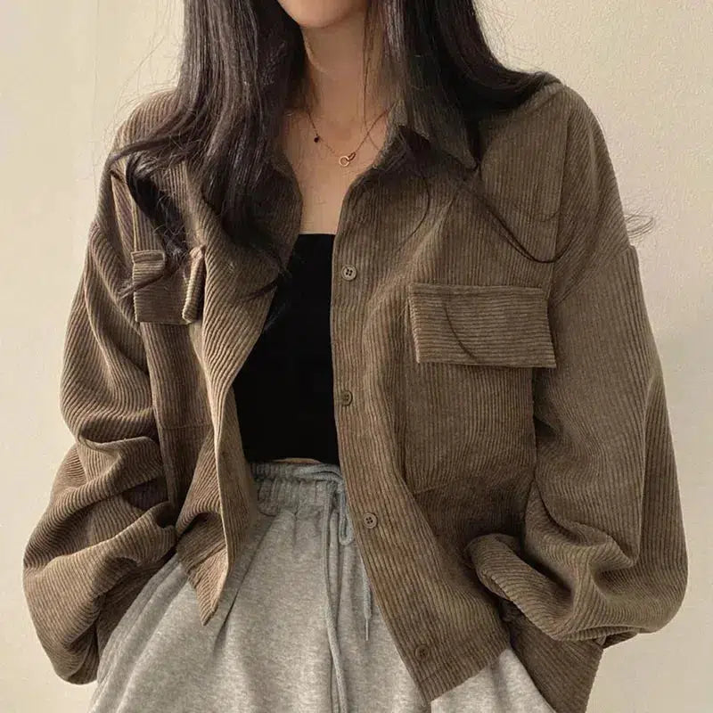 Quick Outfits, Modest Fashion Outfits Ideas Light Academia Cropped Corduroy Jacket Quick Outfits, Modest Fashion Outfits Ideas Light Academia Cropped Corduroy Jacket