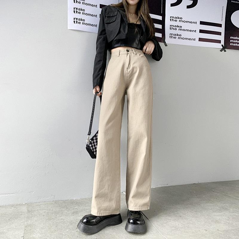 Quick Outfits, Modest Fashion Outfits Ideas Light Academia High Waist Denim Pants Quick Outfits, Modest Fashion Outfits Ideas Light Academia High Waist Denim Pants