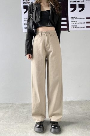 Quick Outfits, Modest Fashion Outfits Ideas Light Academia High Waist Denim Pants