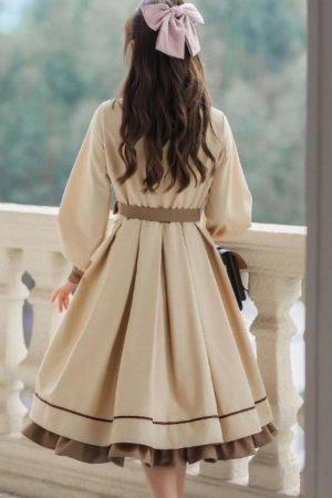 Quick Outfits, Modest Fashion Outfits Ideas Light Academia Uniform Midi Dress