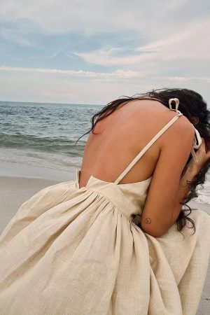 Quick Outfits, Modest Fashion Outfits Ideas Linen Midi Dress