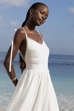 Quick Outfits, Modest Fashion Outfits Ideas Linen Midi Dress