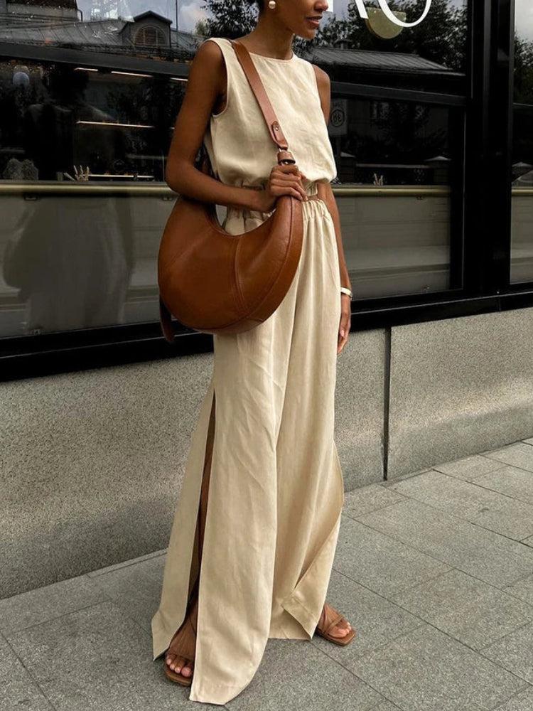 Quick Outfits, Modest Fashion Outfits Ideas Linen Top & Pants Two Piece Set Quick Outfits, Modest Fashion Outfits Ideas Linen Top & Pants Two Piece Set