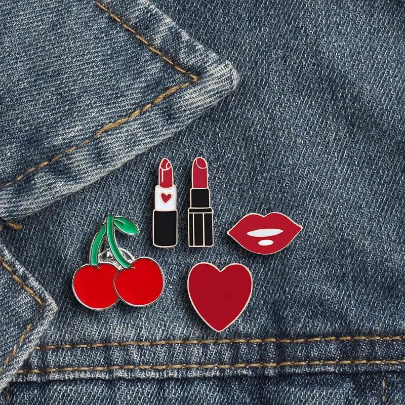 Quick Outfits, Modest Fashion Outfits Ideas Lipstick Heart Cherry Lip Pins Quick Outfits, Modest Fashion Outfits Ideas Lipstick Heart Cherry Lip Pins